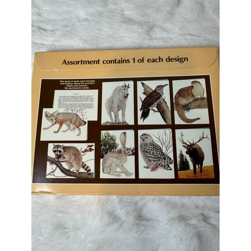 Vintage 1982 Current Inc American Wildlife Cards Assortment 8 Pack Blank 1063-2
